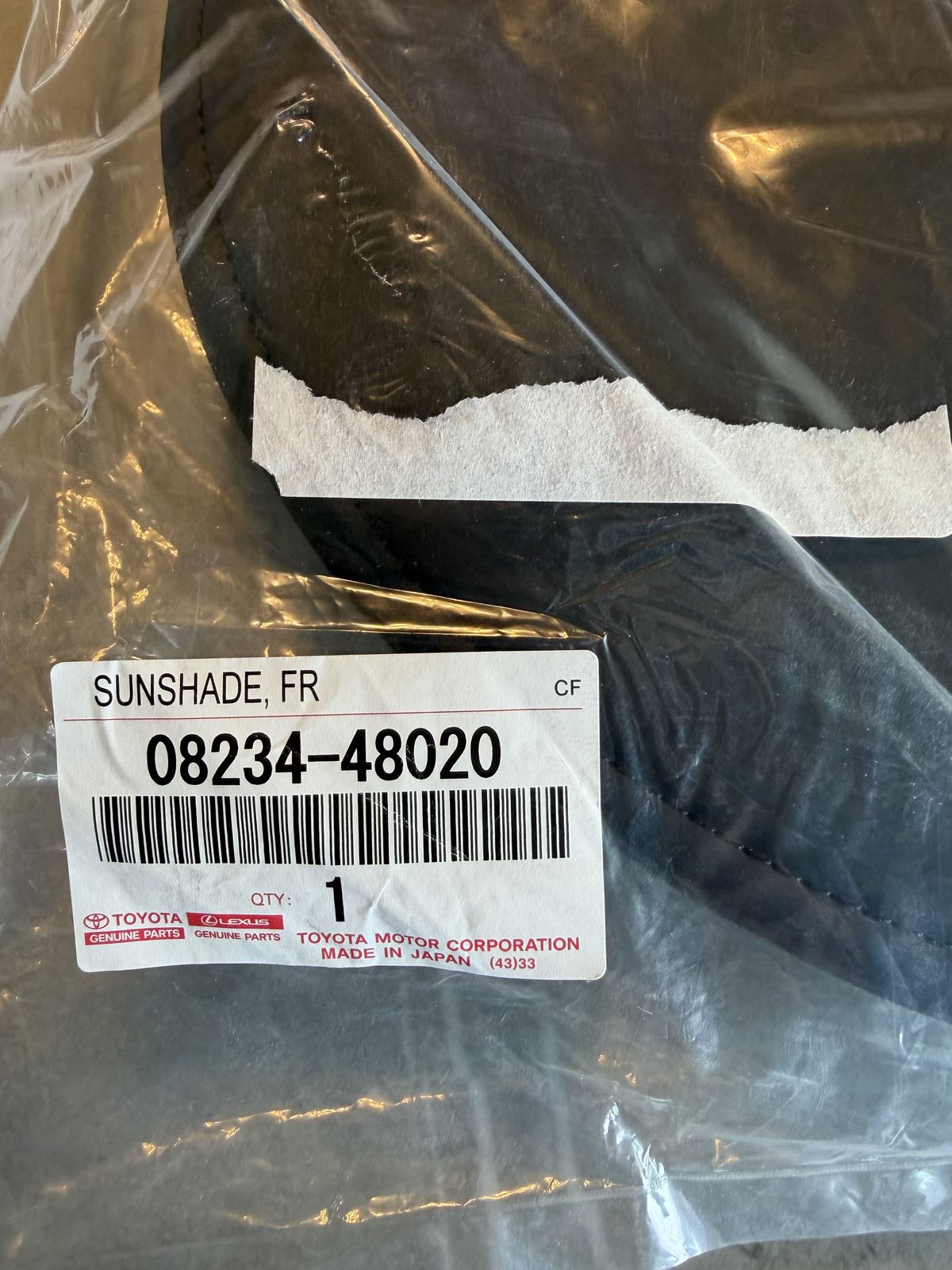 LEXUS GENUINE PARTS部品ラベル 部品番号08234-48020