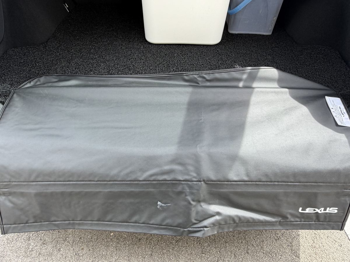 バックドアオープニングガードでRX350のリアバンパーを保護した状態