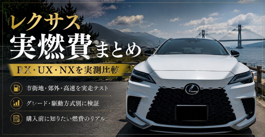 レクサス実燃費まとめ RX・UX・NXを実測比較のアイキャッチ