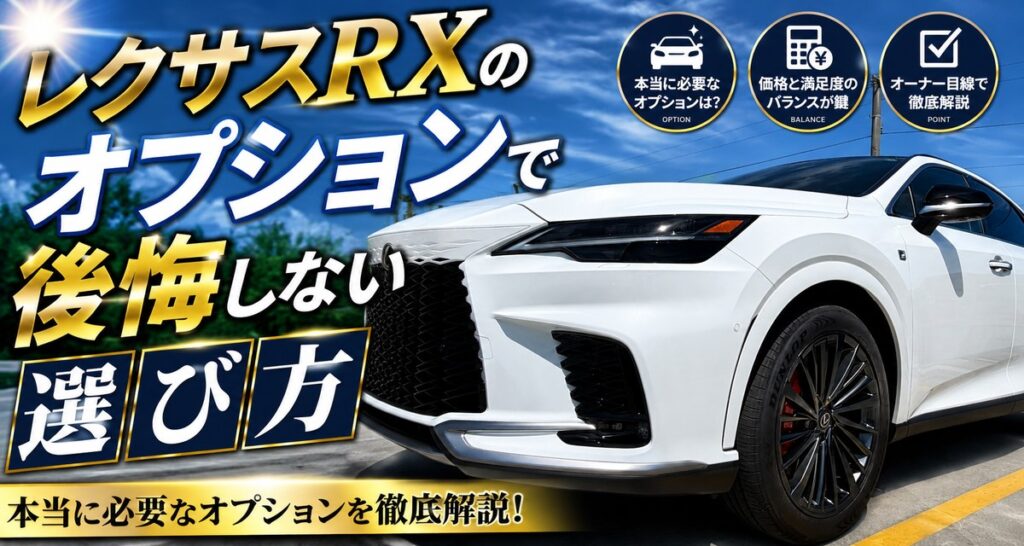 レクサスRXのオプションで後悔しない選び方｜本当に必要なオプションを徹底解説（アイキャッチ）