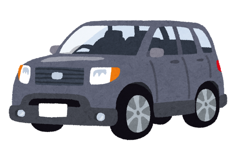 新車vs中古（SUVの車）のイラスト