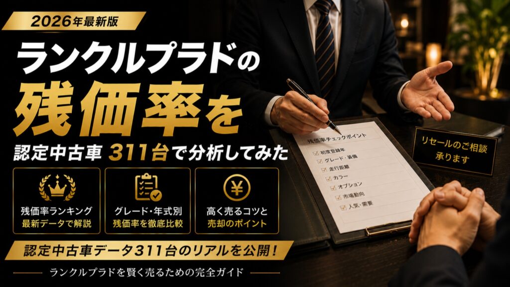 ランクルプラドの残価率を認定中古車311台で分析してみた