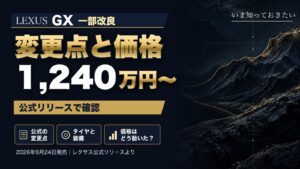 レクサスGX一部改良 変更点と価格1,240万円〜（2026年9月24日発売）