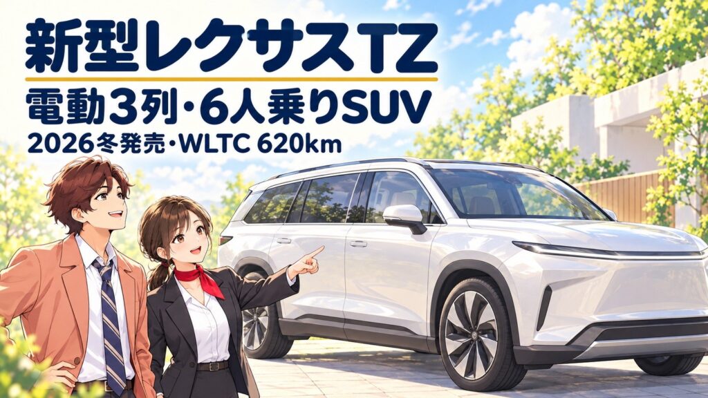 新型レクサスTZ徹底解説｜2026冬発売・電動3列6人乗りSUV・WLTC620km