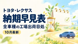 トヨタ・レクサス納期早見表｜全車種の工場出荷目処 10月最新