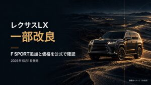 レクサスLX一部改良｜F SPORT追加と価格を公式で確認（画像はイメージ・AI生成）