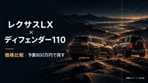 レクサスLXとディフェンダー110のイメージ（AI生成）