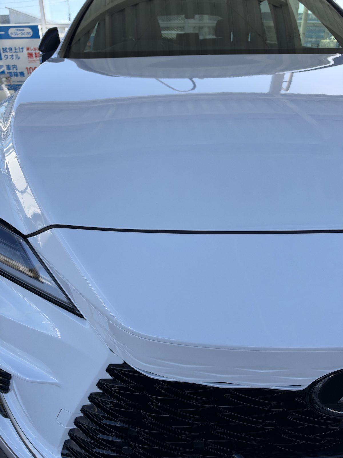 洗車後のボンネット